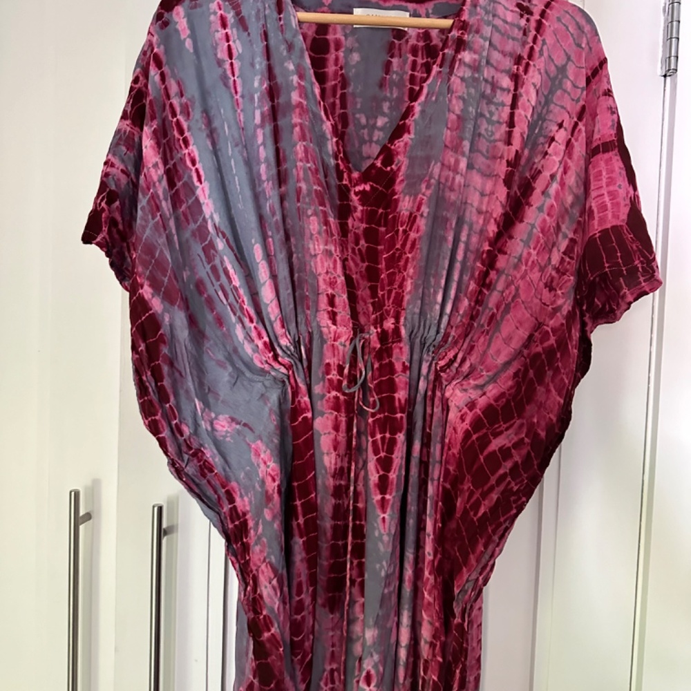 Sivana Fair Trade Tie-Dye Kaftan - One Size - Greyberry 🩷💜 - Picture 3 of 15